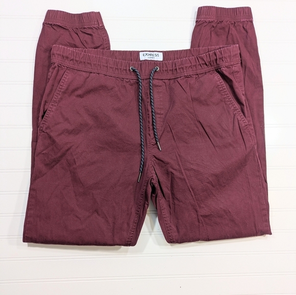 Express Other - Express Men's Burgundy Twill Jogget Pants